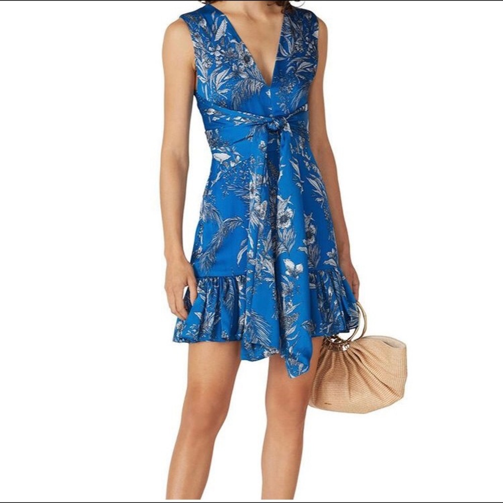 ALEXIS Cassada blue floral tie dress - Size XS - Never worn!